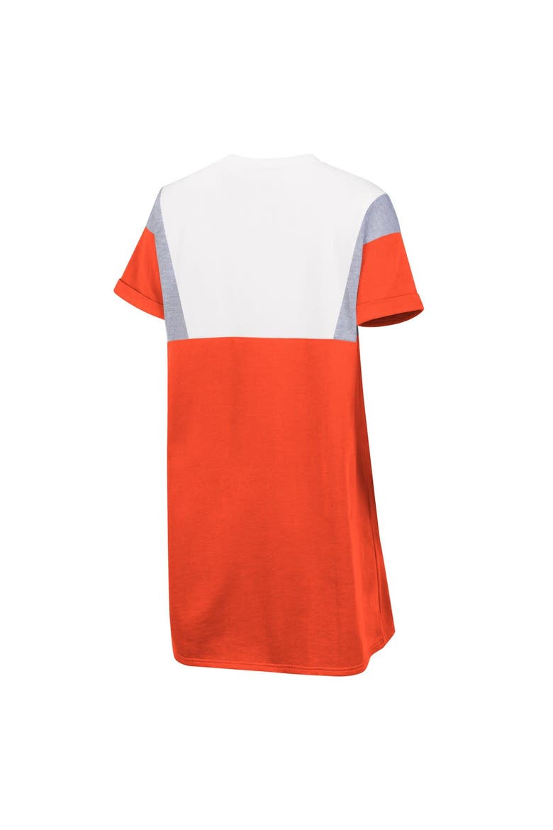 Women's G-III 4Her by Carl Banks Orange/White Clemson Tigers 3rd Down Short Sleeve T-Shirt Dress, Alternate, color, Orange
