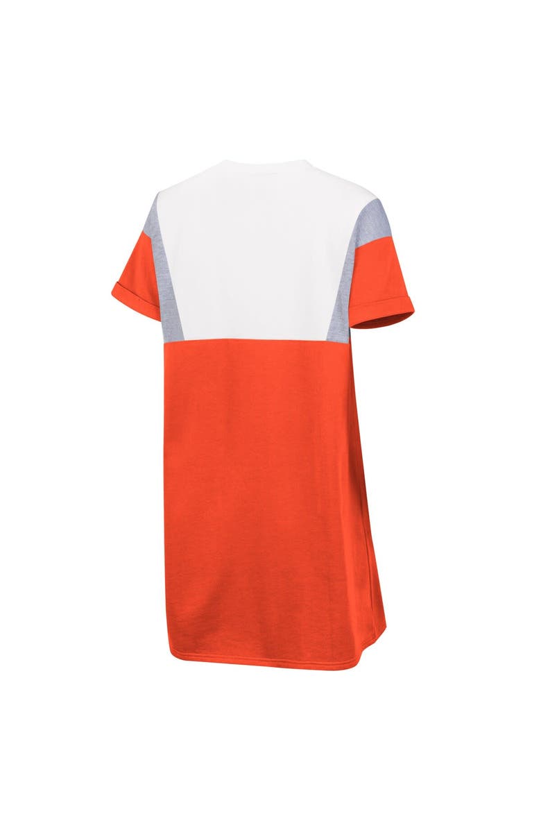 G-III 4HER BY CARL BANKS Women's G-III 4Her by Carl Banks Orange/White Clemson Tigers 3rd Down Short Sleeve T-Shirt Dress, Alternate, color, Orange