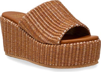 Evani Raffia Wedge Platform Sandal