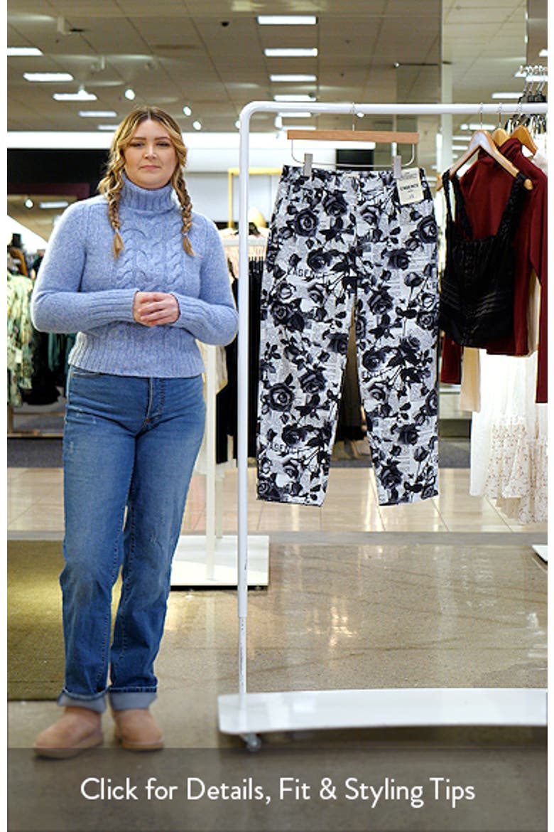 June Rose Print Stovepipe Crop Jeans video