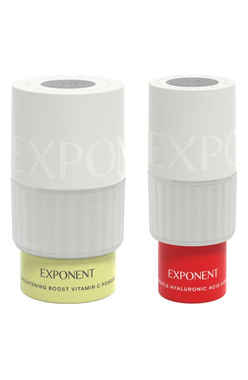 Exponent Beauty Brightening Boost Vitamin C + Hyaluronic Acid Power Serum Set $98 Value In Transparent