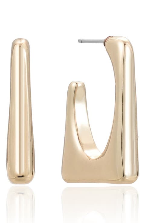 Squared Off Hoop Earrings