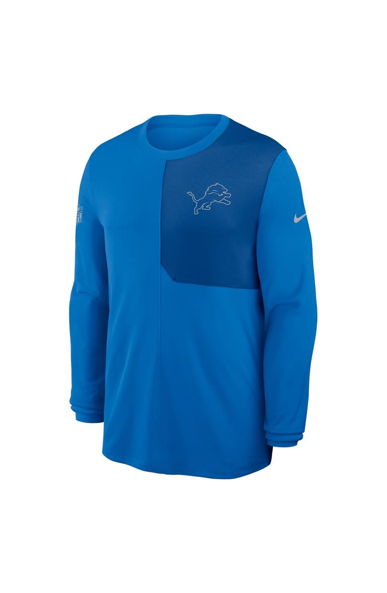 Nike Men's Nike Blue Detroit Lions Sideline Coach UV Performance Long Sleeve T-Shirt, Alternate, color, Blue