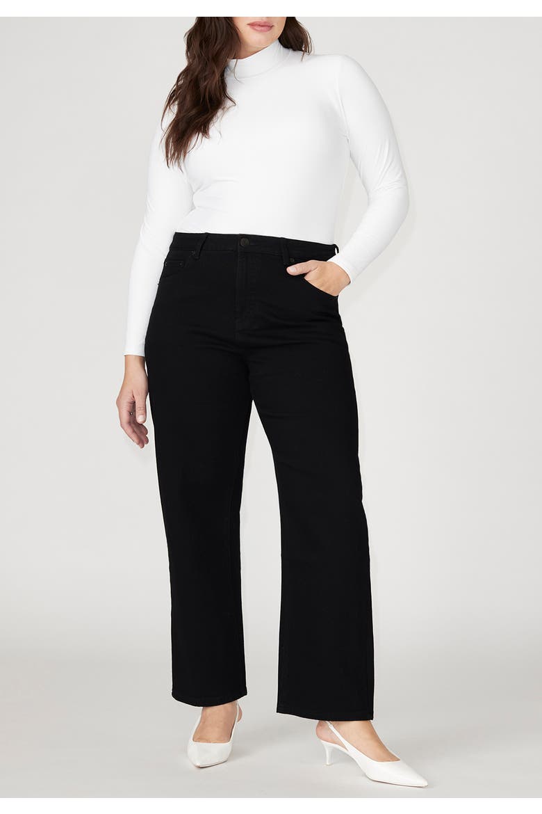 The Naomi Comfort Stretch Straight Leg Jean, Alternate, color, BLACK RINSE