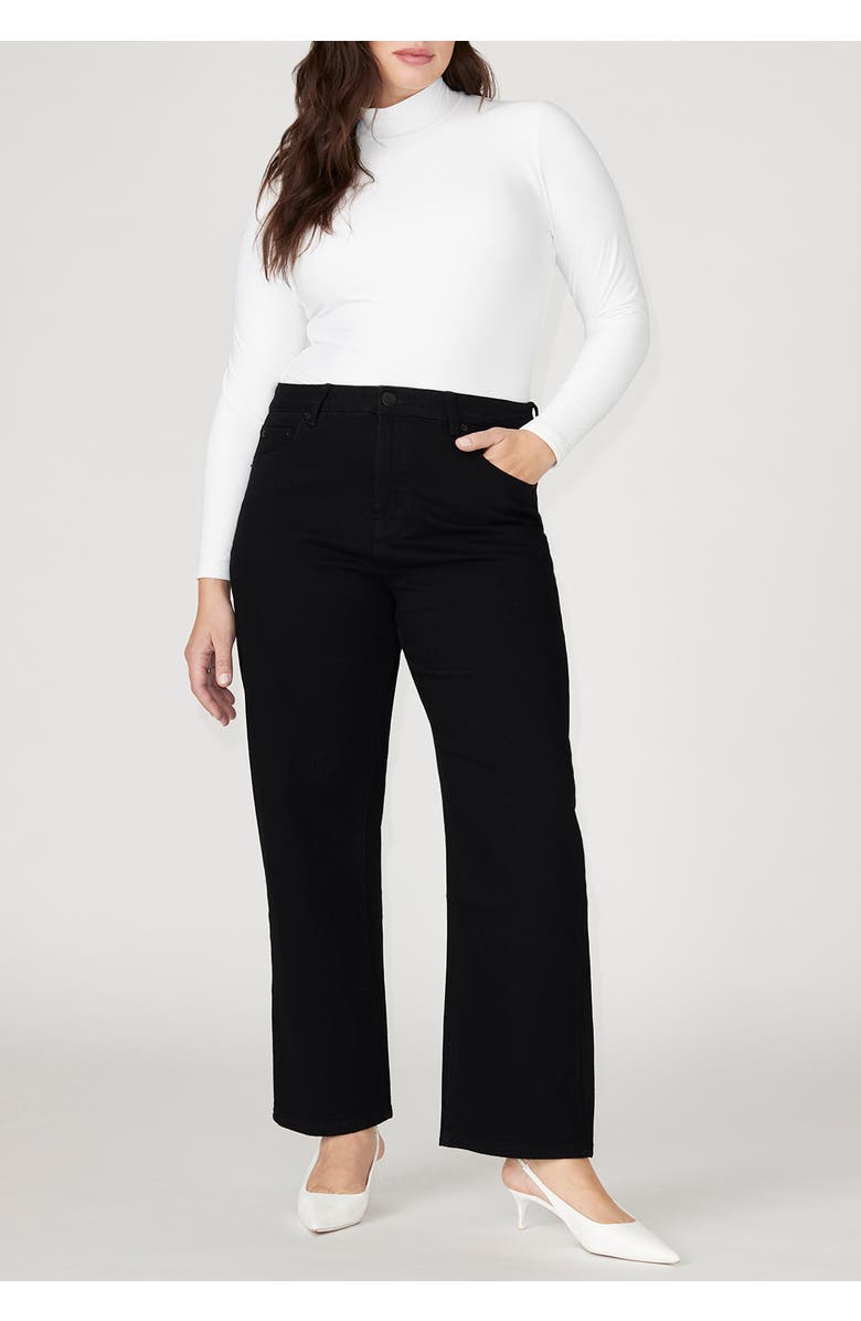 ELOQUII The Naomi Comfort Stretch Straight Leg Jean, Alternate, color, Black Rinse