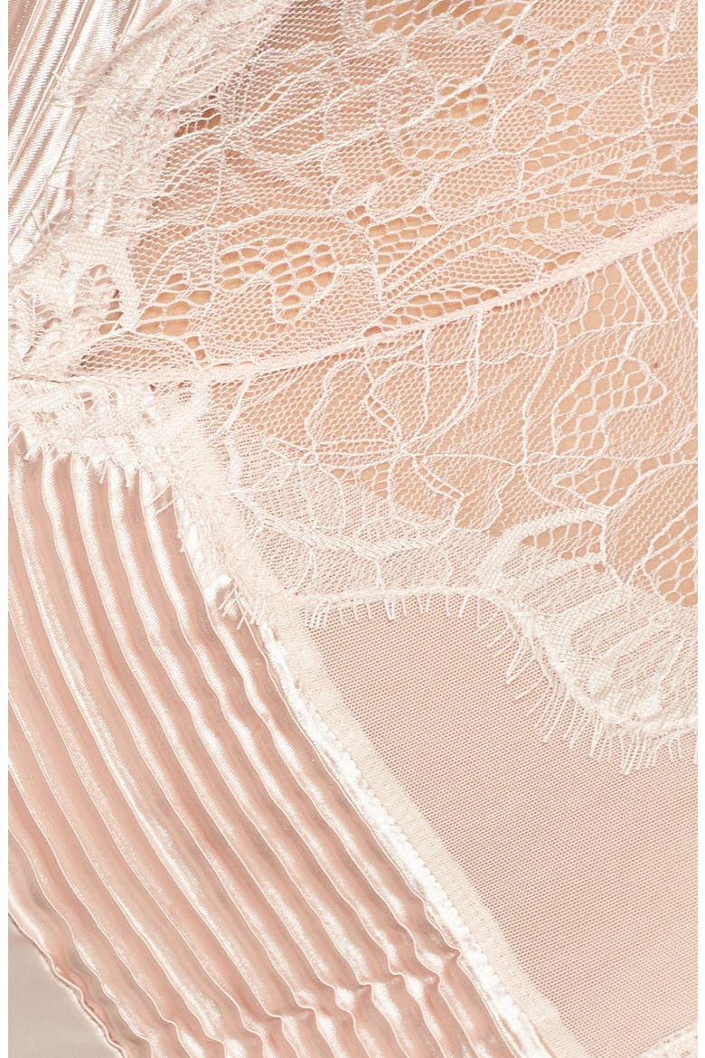 Nicolette Plunge Lace Bodysuit, Alternate, color, SILVER PEONY