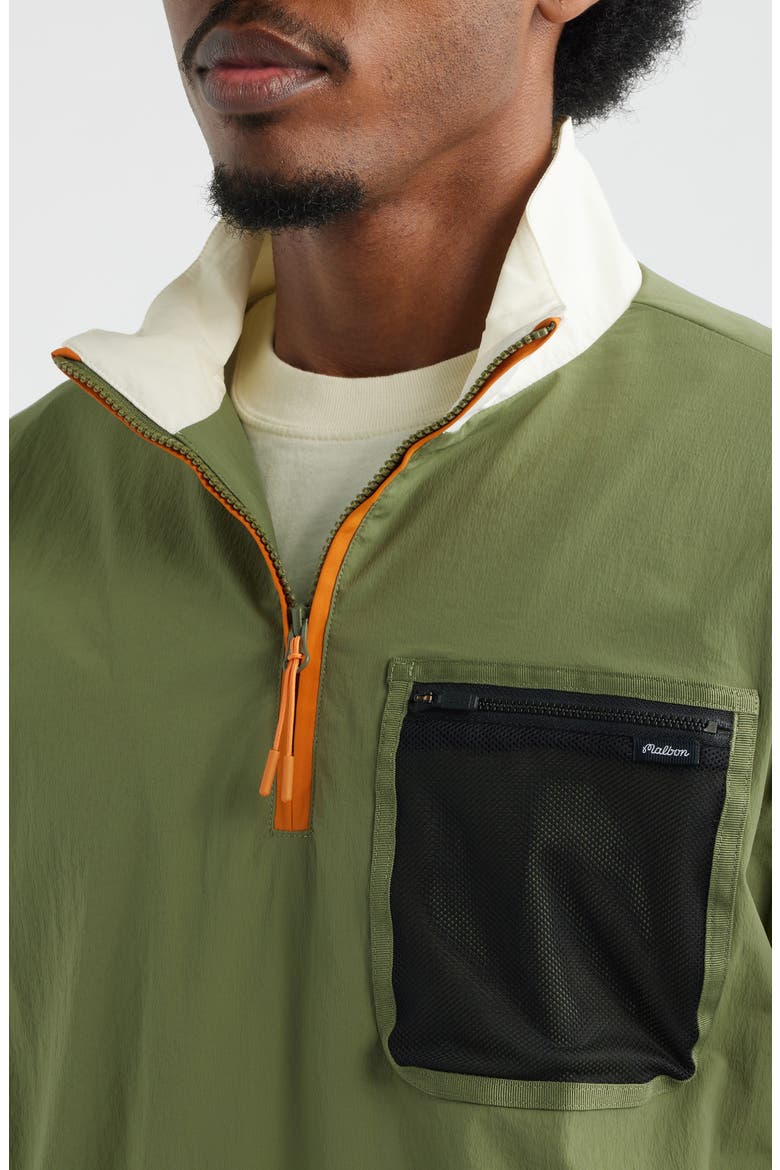 Cascade Colorblock Quarter Zip Windshirt Pullover, Alternate, color, OLIVINE