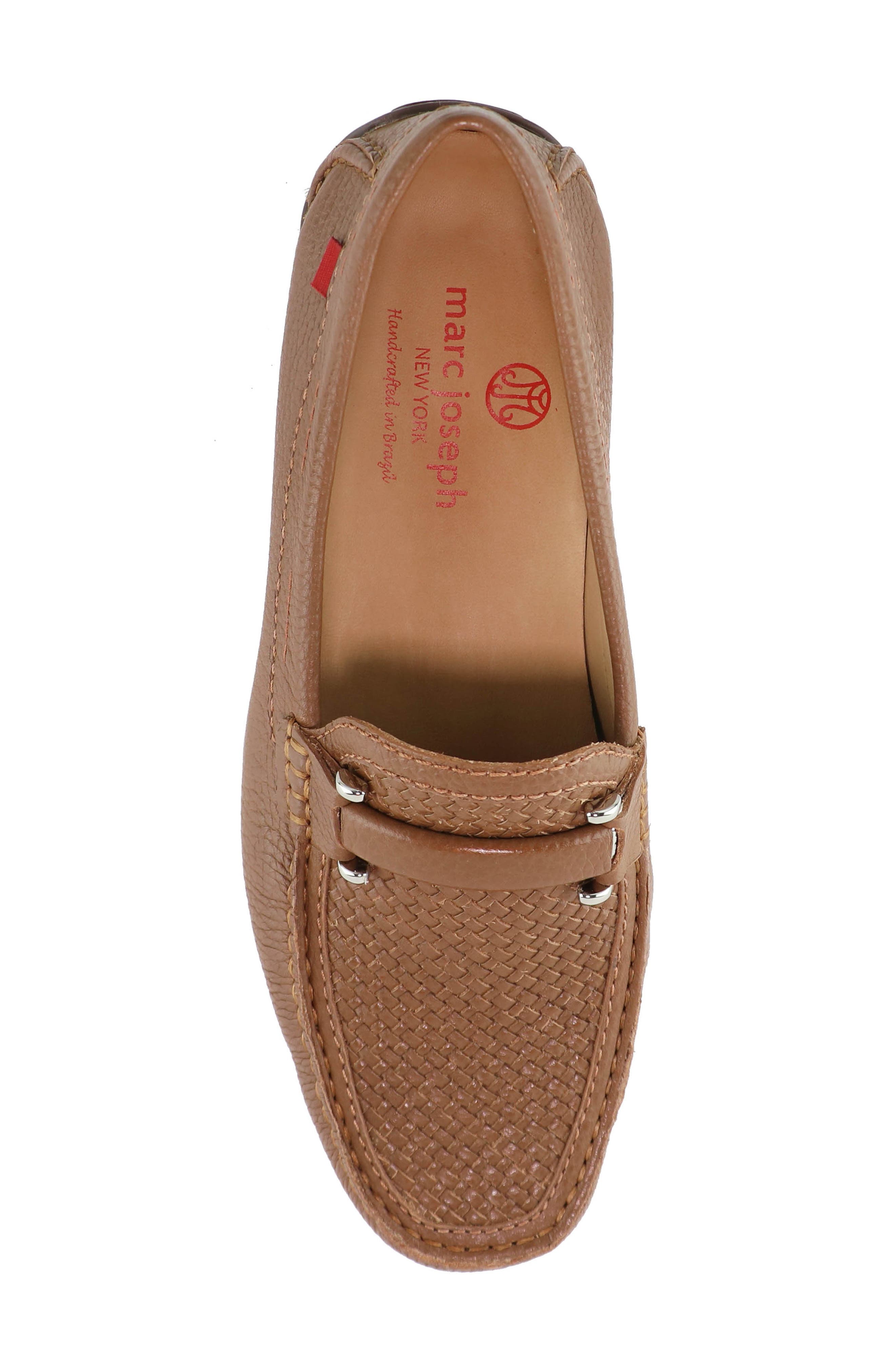 Bryant Park Leather Weave Driver Loafer, Alternate, color, COGNAC GRAINY WEAVE