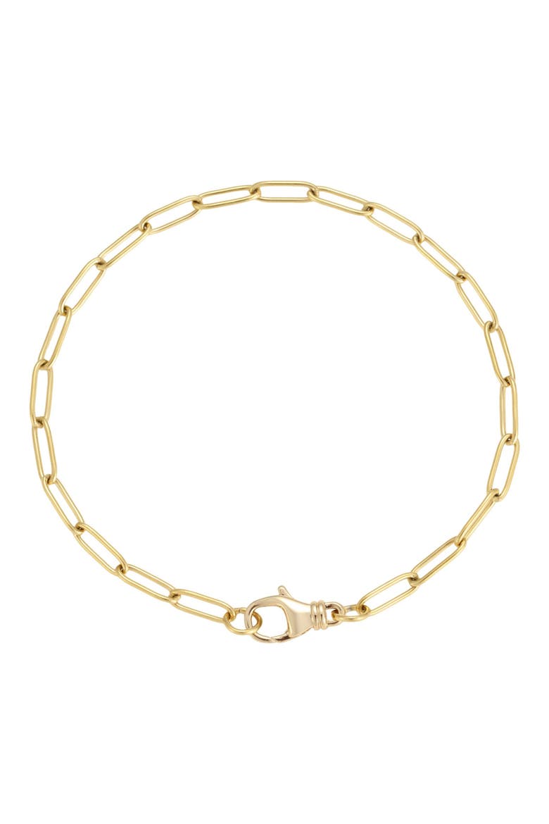 18k Gold Plated Paperclip Chain Bracelet, Main, color, GOLD
