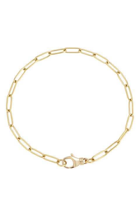 18k Gold Plated Paperclip Chain Bracelet