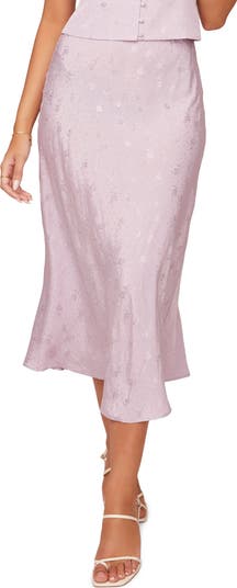 ASTR The Label Women's Nava Embroidered Midi Slip Skirt - Feminine & Flowy