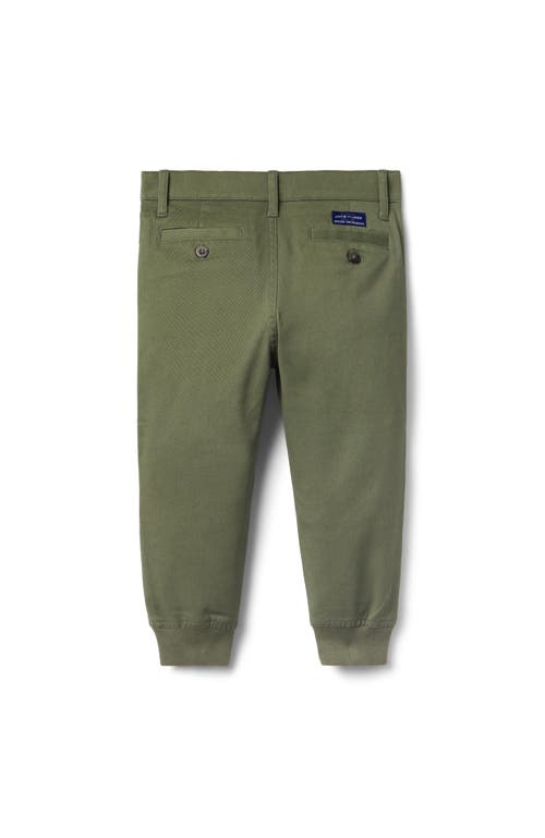 Janie And Jack The Button Twill Jogger In Green