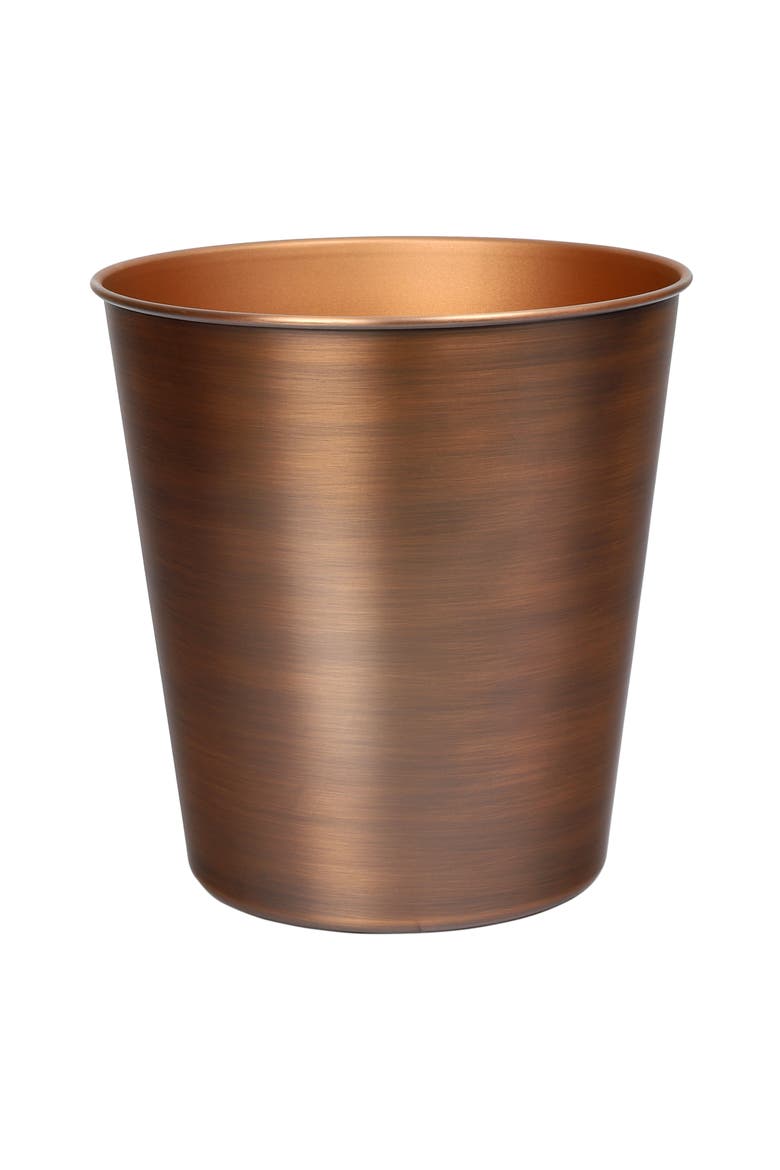 Nolan Modern Classic Smooth Steel 2-Gallon Wastebasket, Main, color, Antique Copper