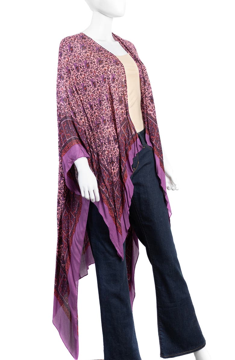 SAACHI Printed Ruana, Alternate, color, Purple