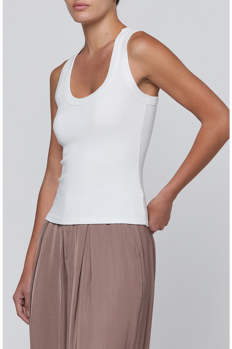 Shania Racerback Ribbed Tank, Main, color, WHITE