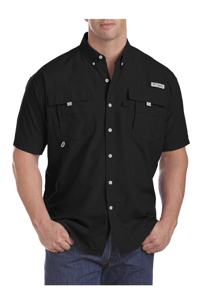 Big & Tall PFG Bahama II Short-Sleeve Sport Shirt, Main, color, BLACK