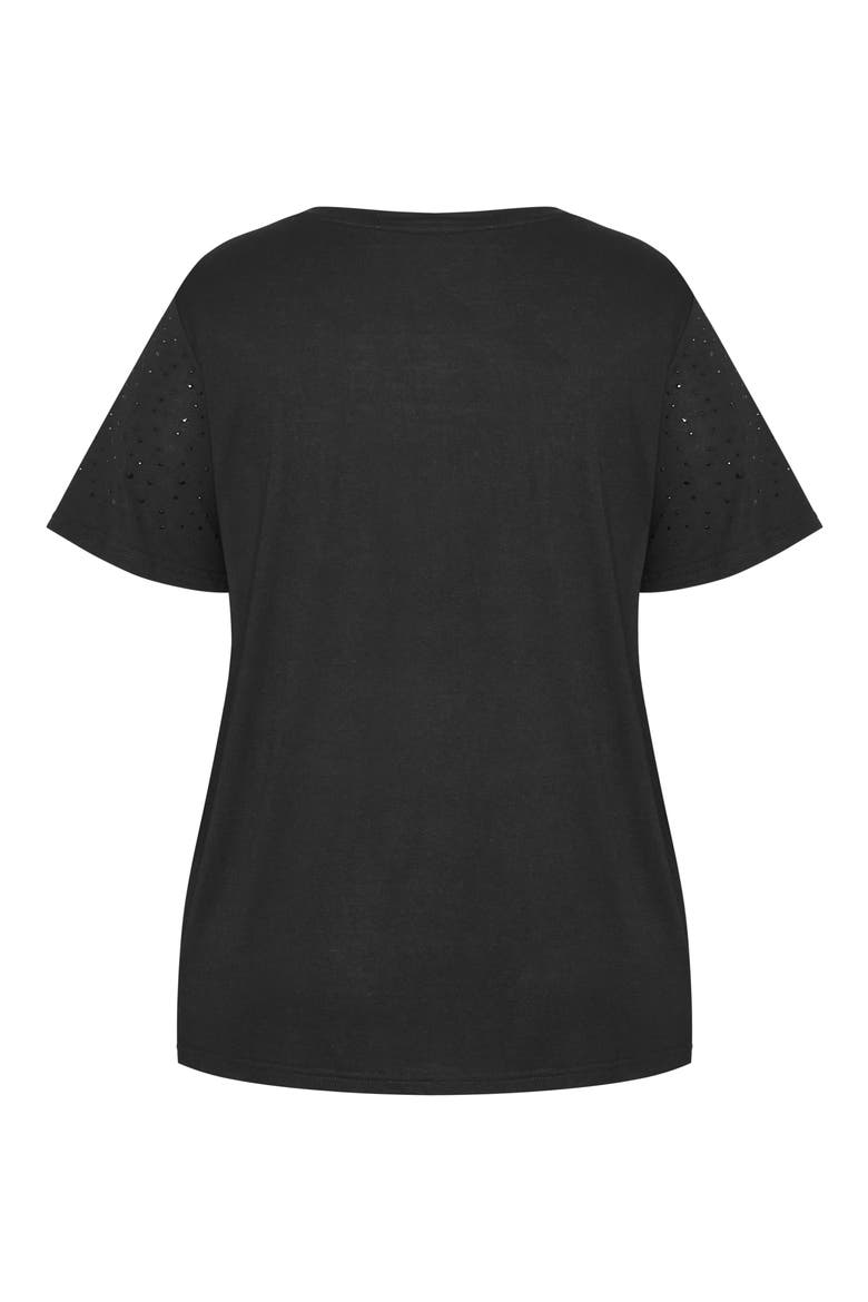 Blinged Up Embellished T-Shirt, Alternate, color, BLACK