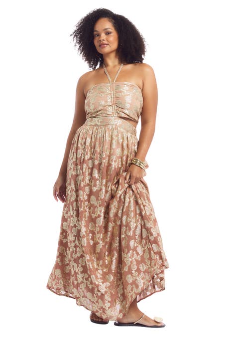 Metallic Jacquard Maxi Dress (plus)