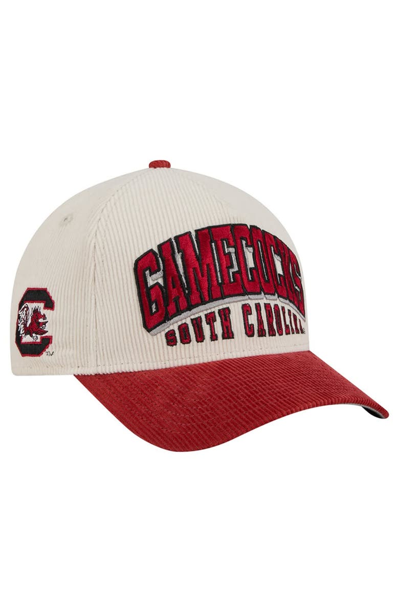 New Era Men's New Era Garnet/Cream South Carolina Gamecocks Arch Two-Tone Corduroy 9FORTY A-Frame Adjustable Hat, Alternate, color, Garnet
