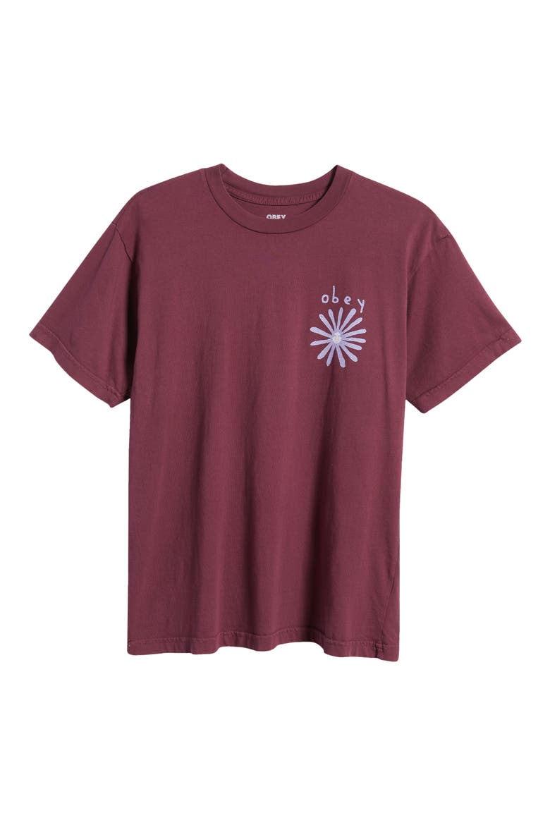 Men's Flower Icon Organic Cotton Graphic Tee, Alternate, color, BEETROOT
