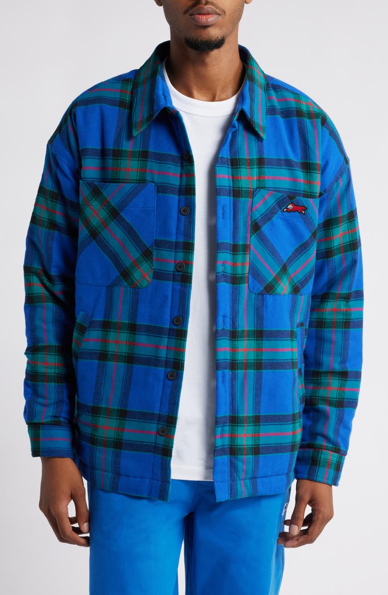 ICECREAM Big Boy Plaid Cotton Flannel Graphic Shacket, Main, color, 