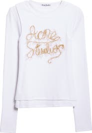 Acne Studios Elga Tinsel Logo Rib Long Sleeve Layered T-Shirt