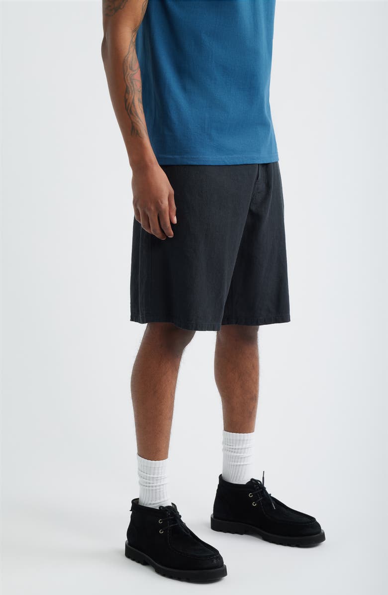 Obey Devin Baggy Linen Blend Shorts, Alternate, color, Black