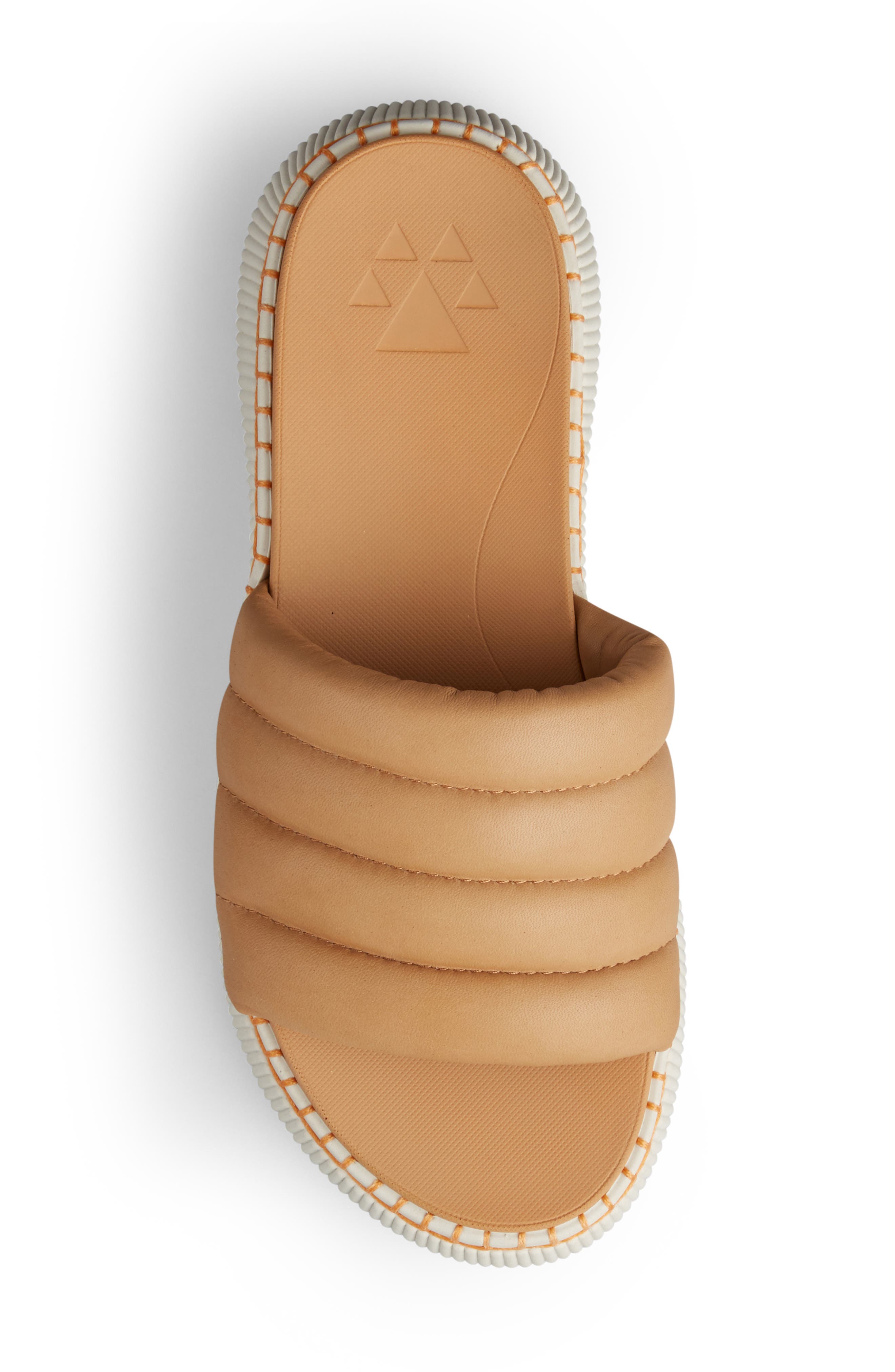 Soprato Quilted Slide Sandal, Alternate, color, CARAMEL