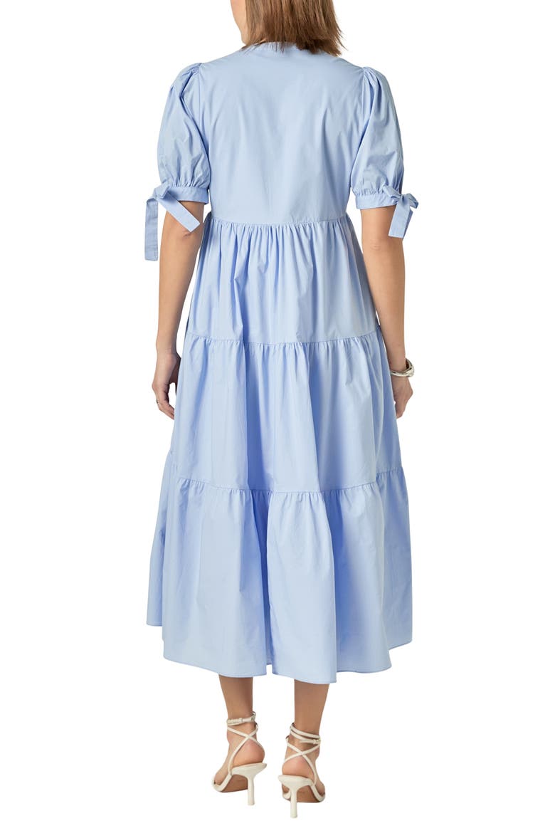 Tiered Midi Dress, Alternate, color, POWDER BLUE