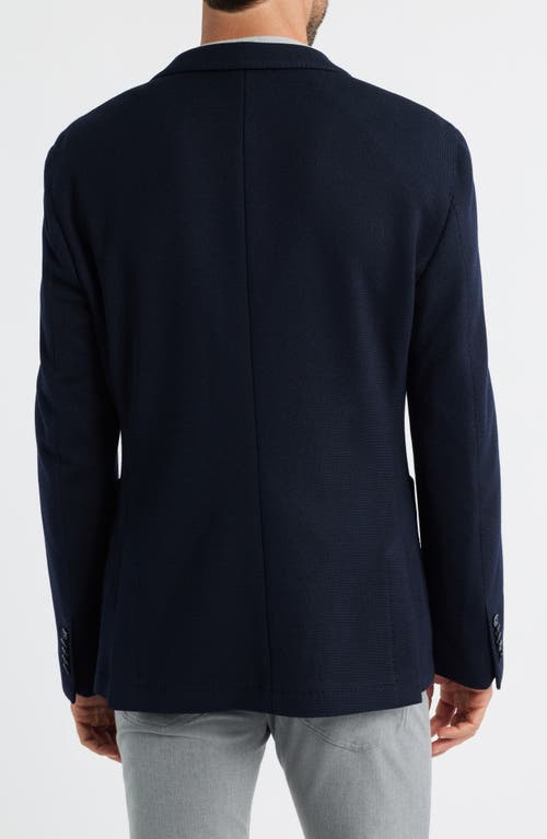 Hugo Boss Boss Heston Slim Fit Navy Textured Wool & Cotton Sport Coat In Blue