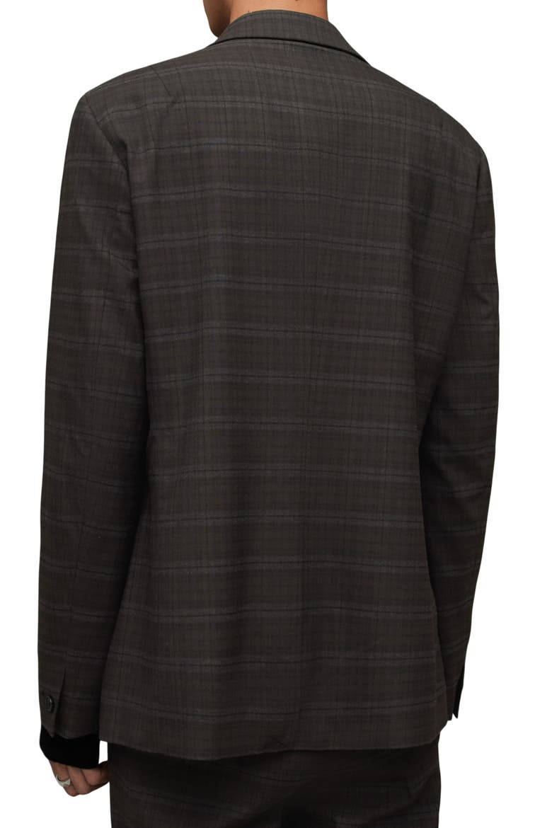Spica Plaid Double Breasted Blazer, Alternate, color, BROWN