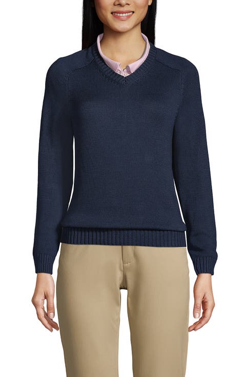 School Uniform Young  Cotton Modal V-neck Sweater