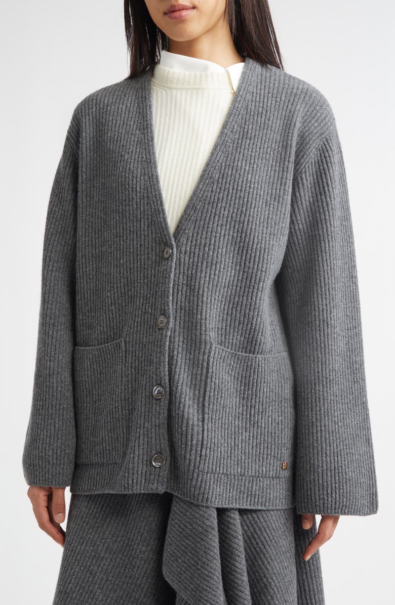 EENK Collared Rib Cardigan, Alternate, color, Grey