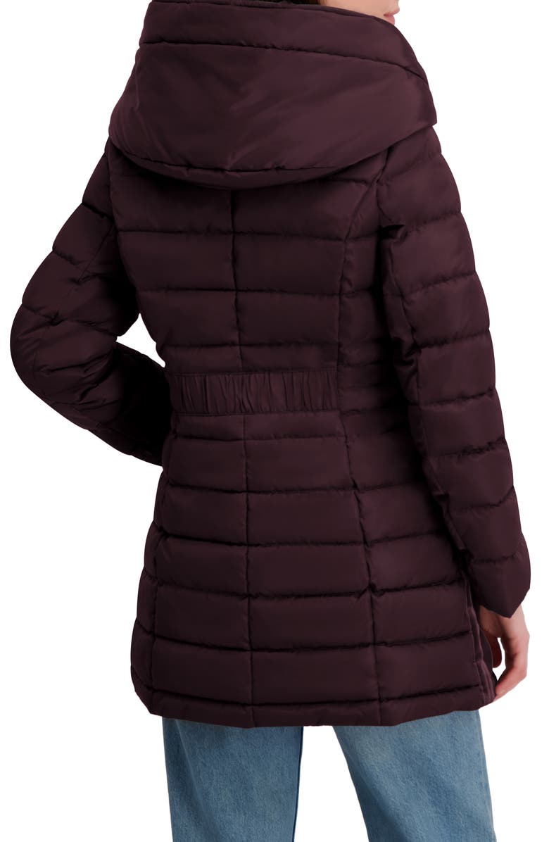 Laundry by Shelli Segal Quarter Bibbed Puffer Jacket, Alternate, color, Black Plum