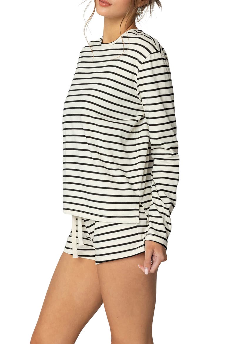 Jordyn Stripe Long Sleeve T-Shirt, Alternate, color, CREAM