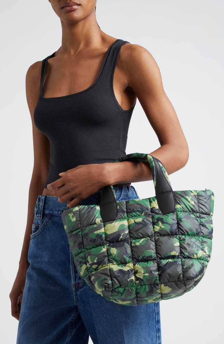 VeeCollective Small Porter Camo Water Repellent Quilted Tote, Alternate, color, Print
