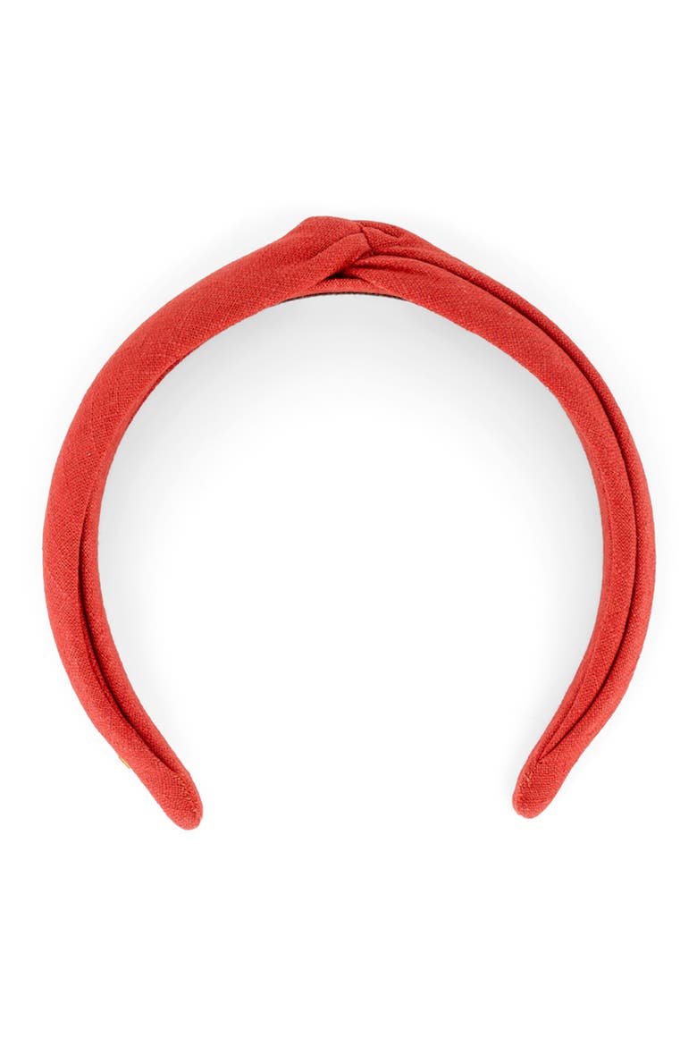 Saharienne Linen Headband, Alternate, color, Blood orange
