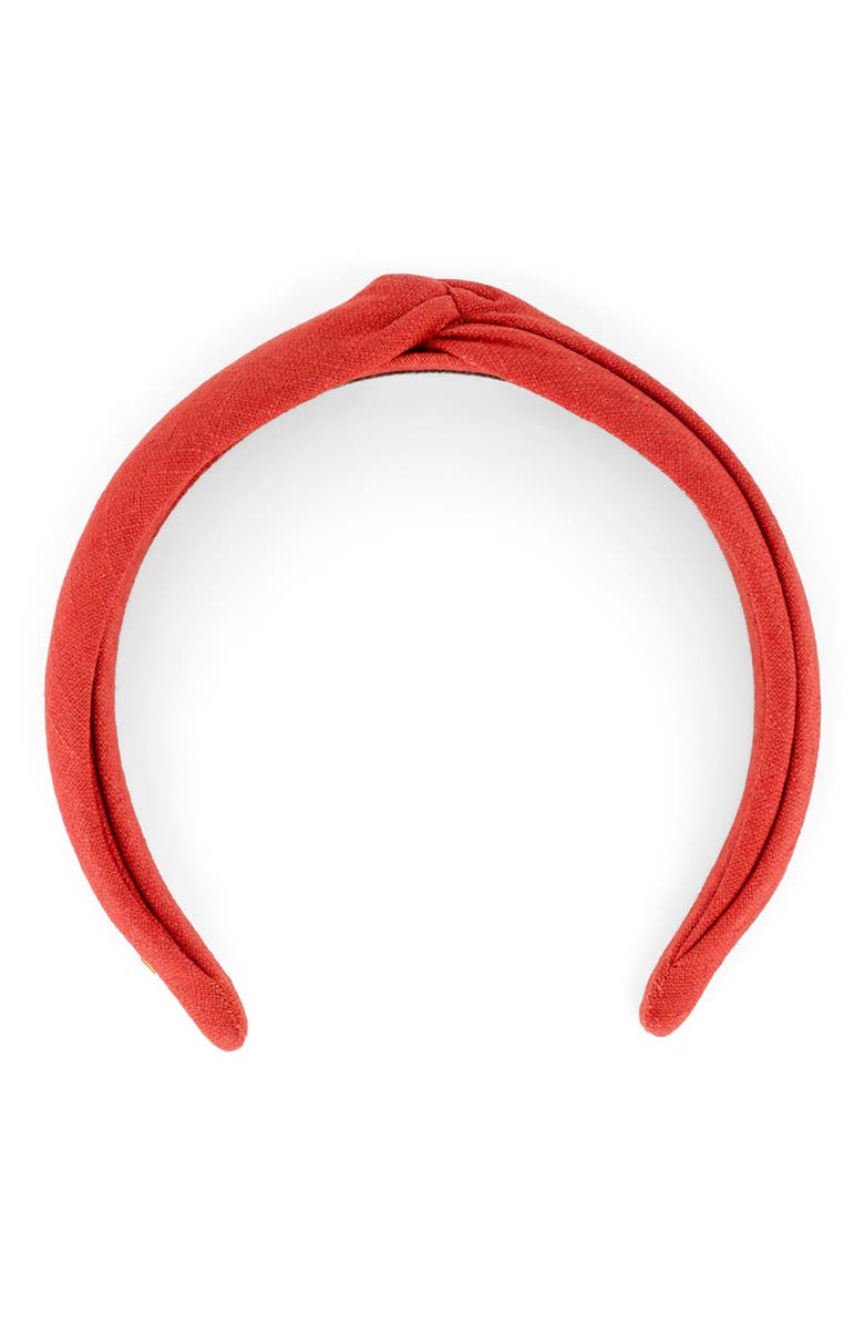 Alexandre de Paris Saharienne Linen Headband, Alternate, color, Blood Orange