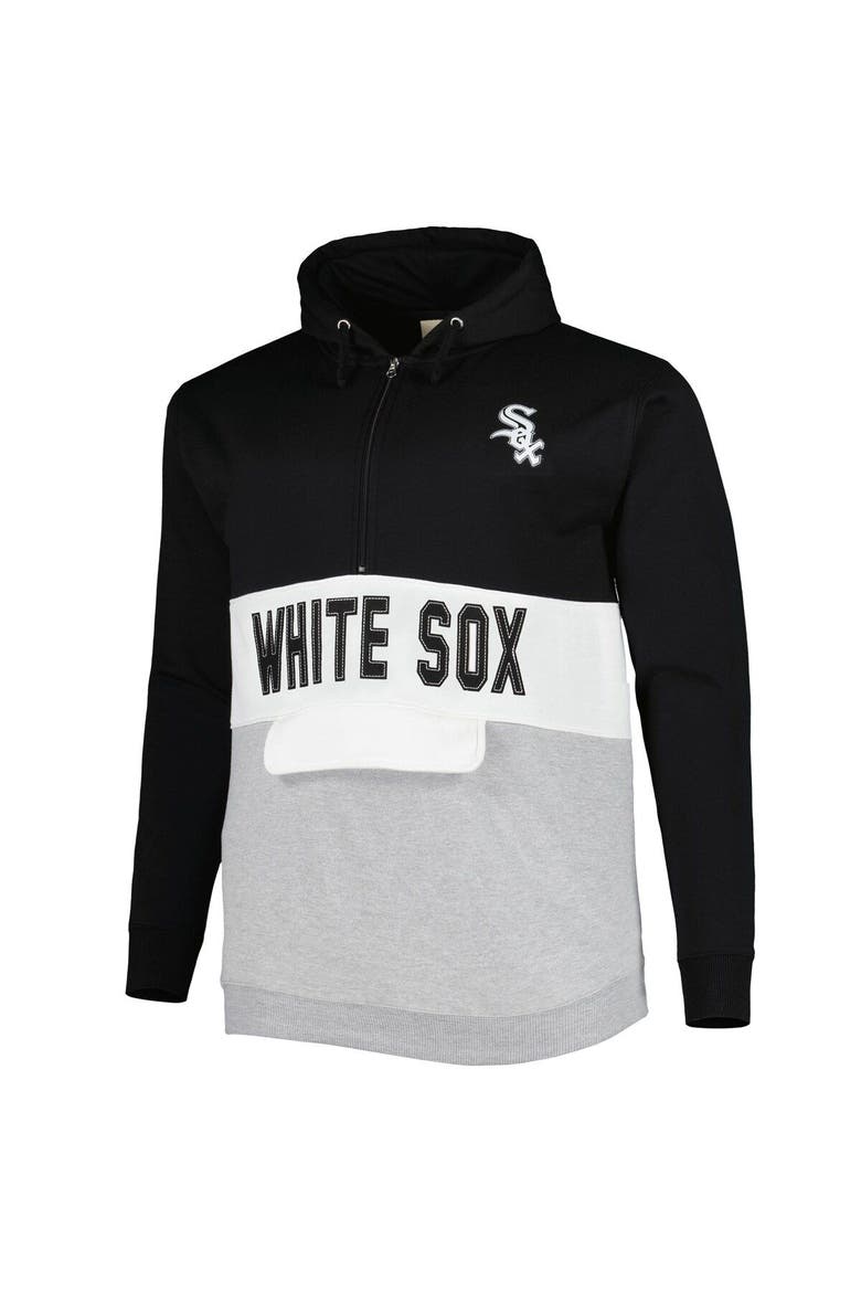 Men's Black/White Chicago White Sox Big & Tall Fleece Half-Zip Hoodie, Alternate, color, Black