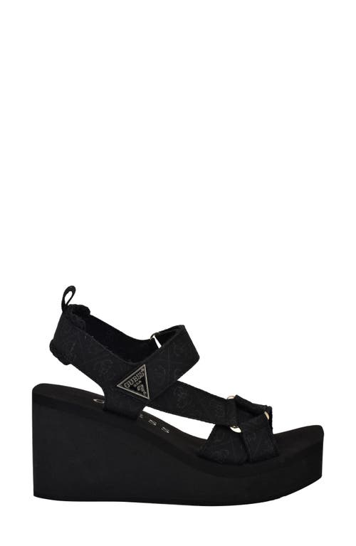 Guess Daysa Slingback Platform Wedge Sandal In Black
