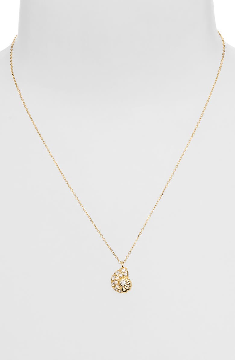 ARGENTO VIVO CZ Seashell Pendant Necklace, Alternate, color, Gold