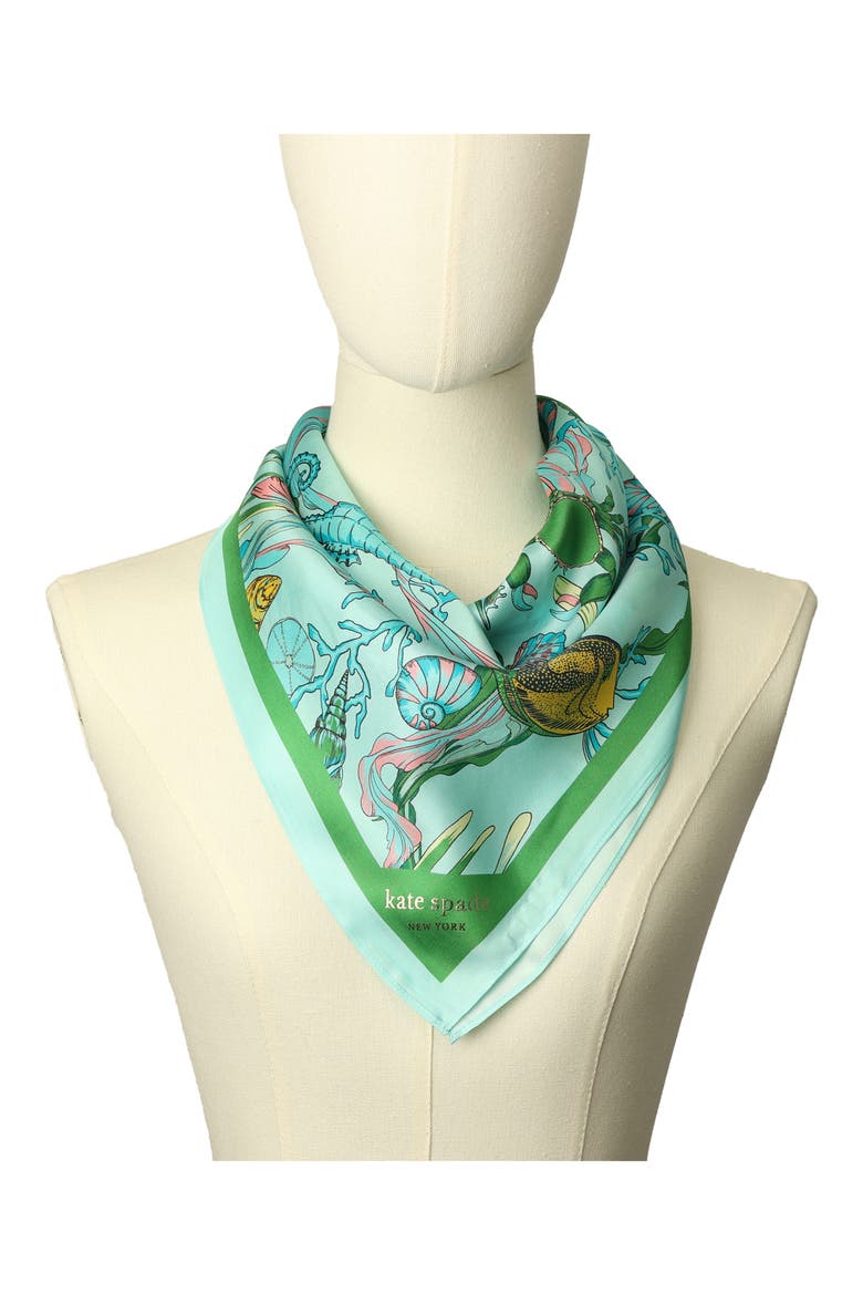 under the sea silk bandana scarf, Alternate, color, LOW TIDE