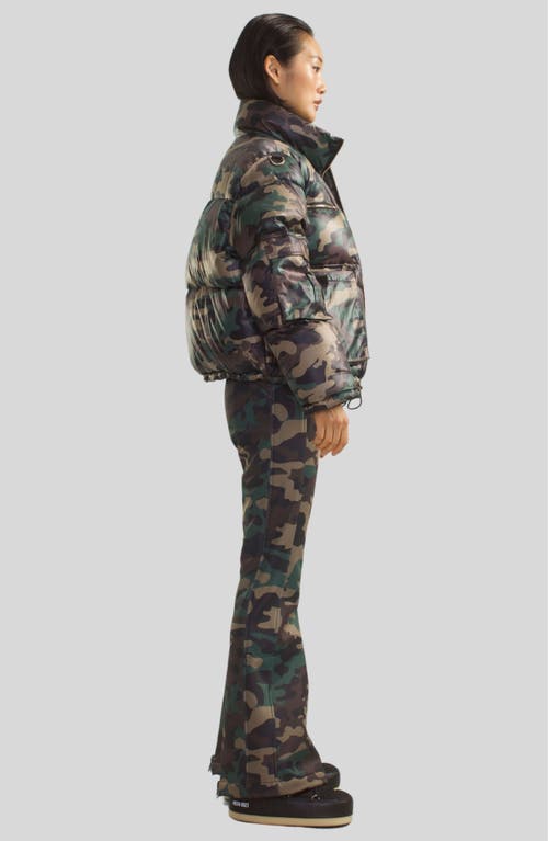 Cynthia Rowley Backcountry Puffer Jacket In Green Camo