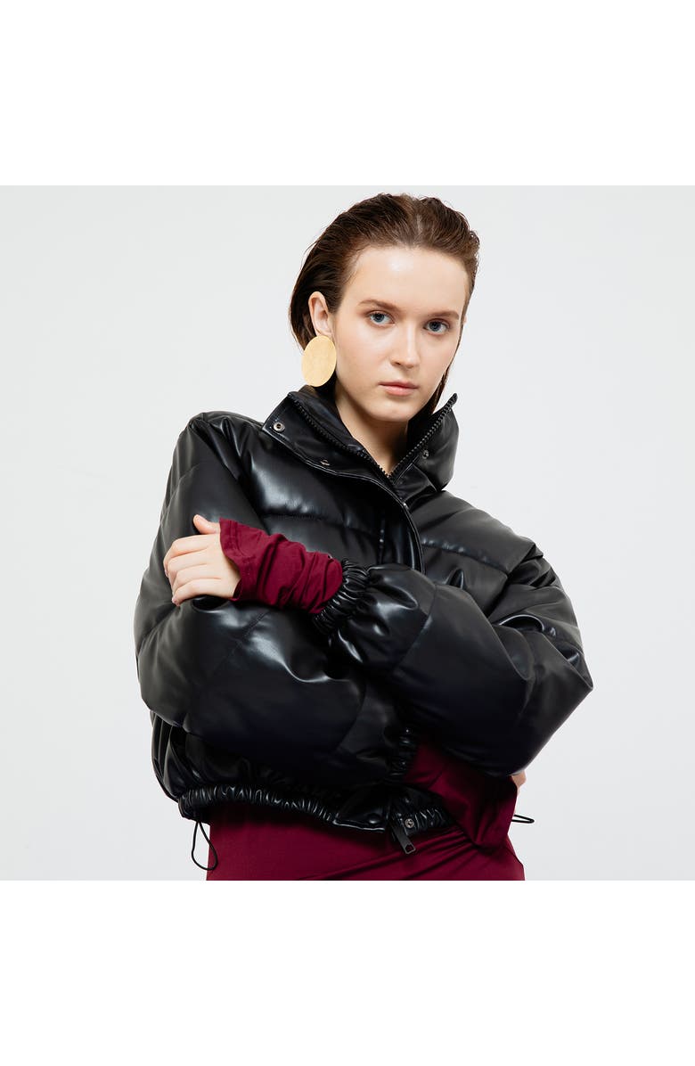 ATS Lyra Quilted Leather Jacket, Alternate, color, Black