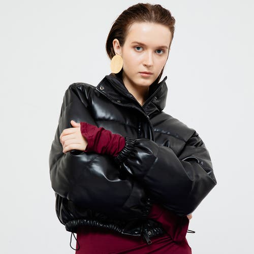Ats Lyra Quilted Leather Jacket In Black