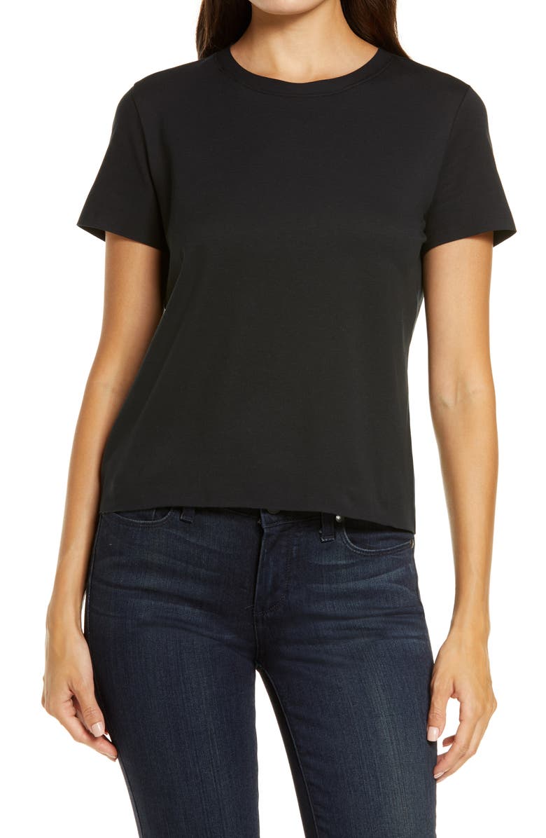 Commando Essential Crewneck Tee, Main, color, Black