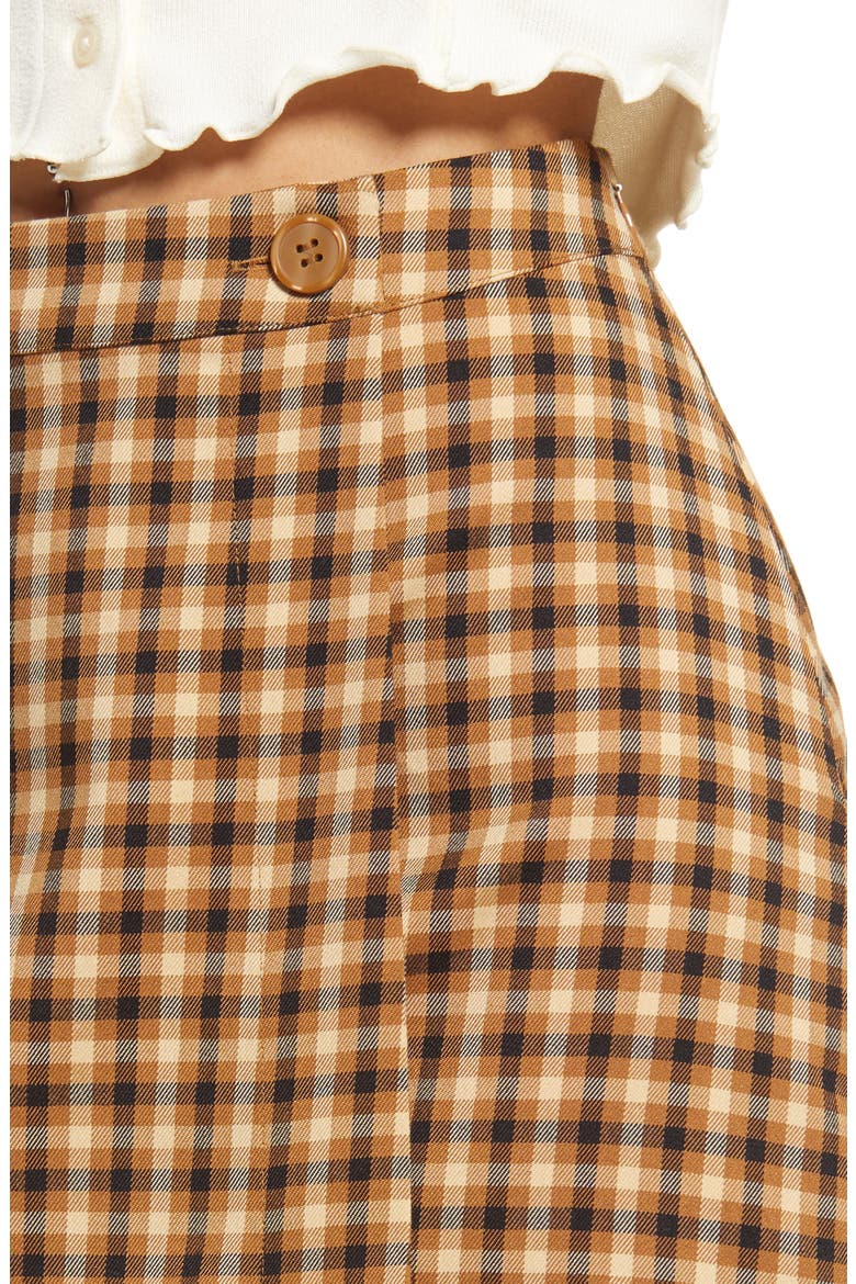 Button Front Miniskirt, Alternate, color, TAN- BLACK JORJA TEXT PLAID