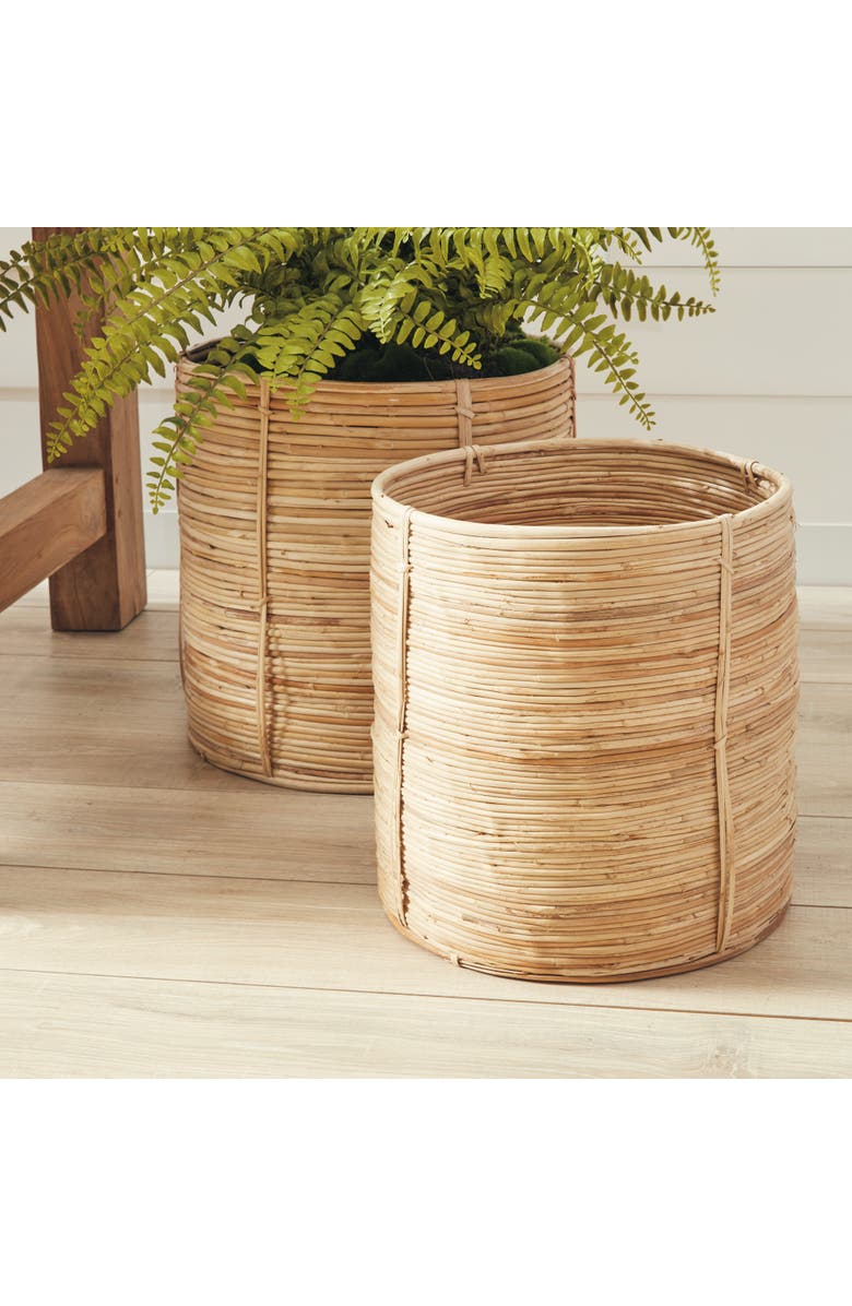 Napa Home & Garden Cane Rattan Round Tree Baskets, Set Of 2, Alternate, color, Beige
