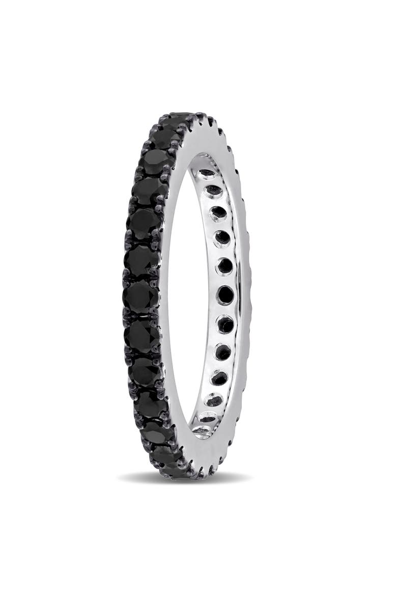 1-1/4 CTW Black Diamond Eternity Ring 14k, Alternate, color, Diamond