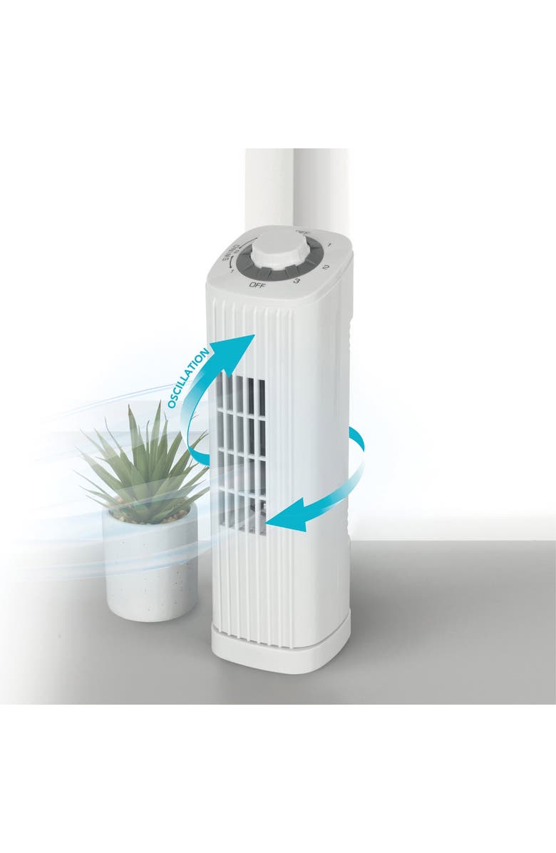 Optimus F-7348WH 14 Inch Portable Ultra-Slim Desktop Tower Fan, Alternate, color, White